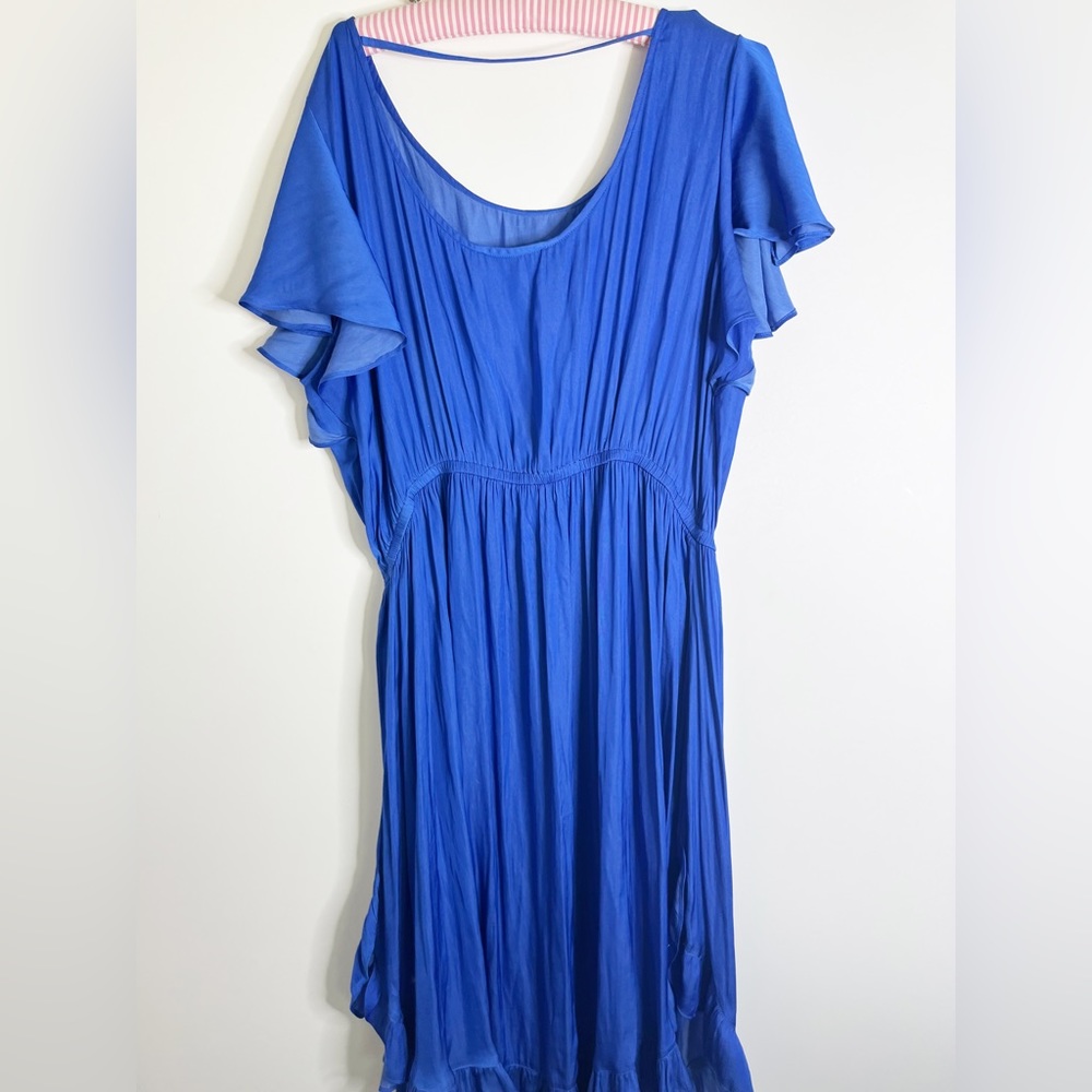Loft Blue Midi Ruffle Dress - Picture 4 of 10